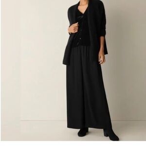 Eileen Fisher Silk Georgette Crepe Wide-Leg Pant Easy Fit, Ankle Length M